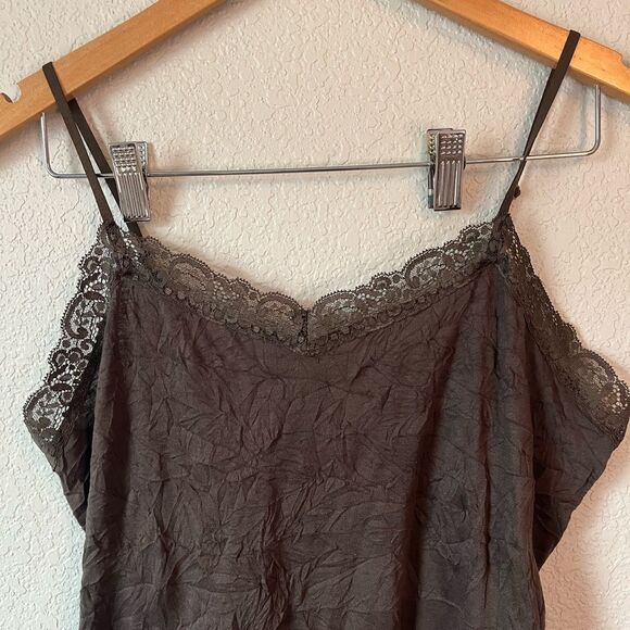 Vtg coldwater creek lace trim top women’s M brown fairy core grunge boho Y2K - Picture 2 of 5